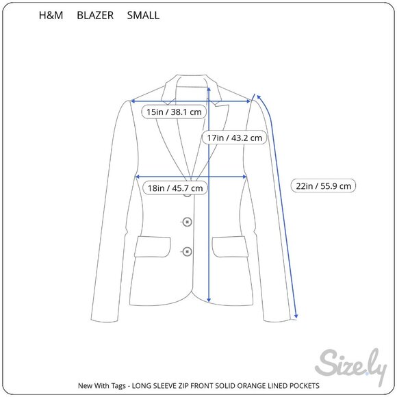 H&M Womens Regent Size 4 Orange Corporate Quiet Luxury Capsule Office Blazer NEW - Picture 6 of 10